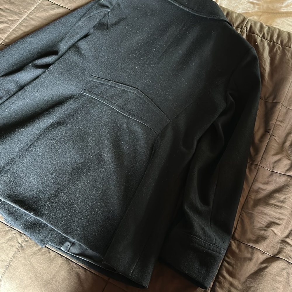 New York & Company Wool & Polyester Black Pea Coat - Picture 13 of 16